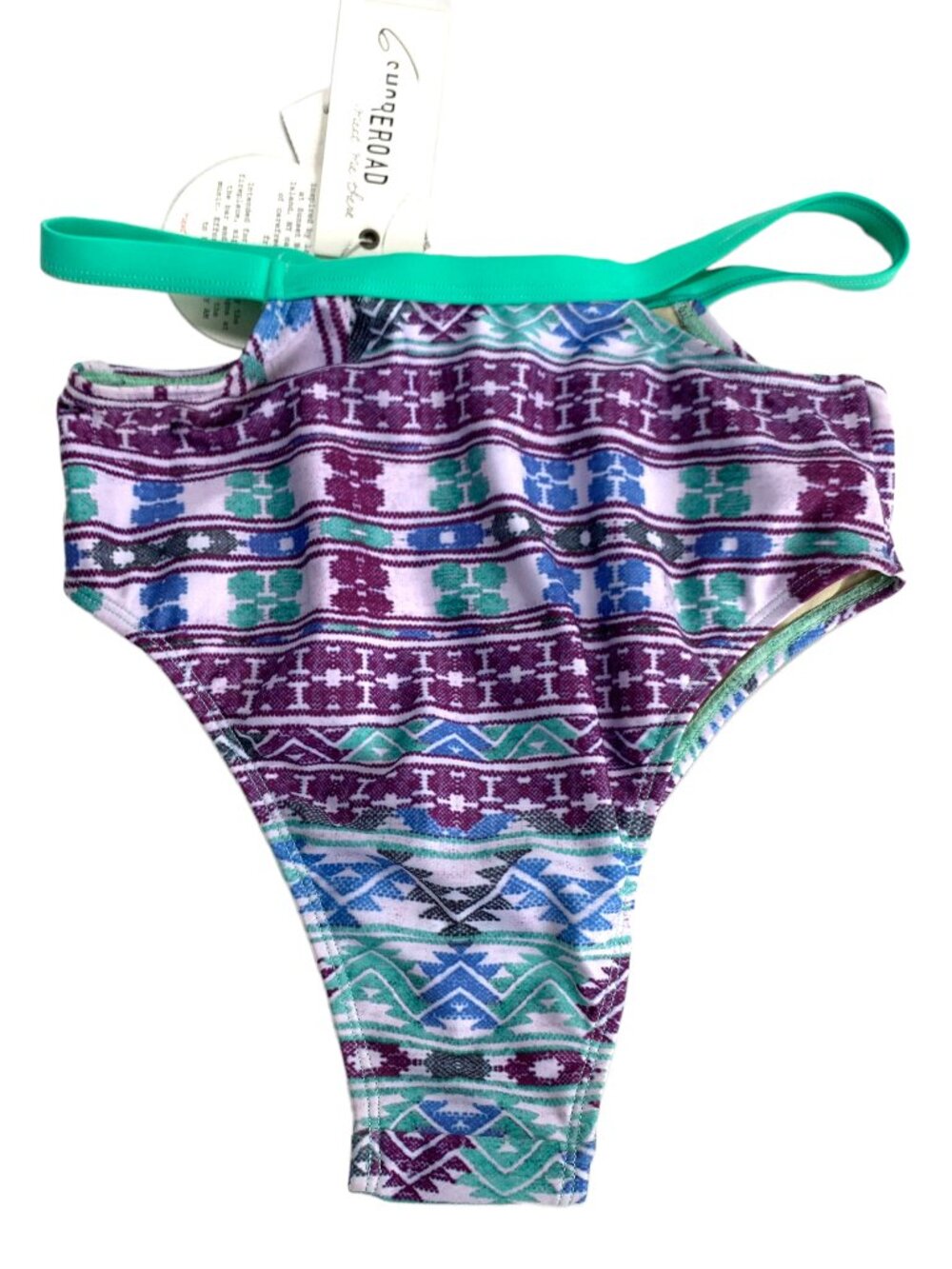 6 Shore Road bikini bottoms cut out hight waisted XS blue purple teal swim
